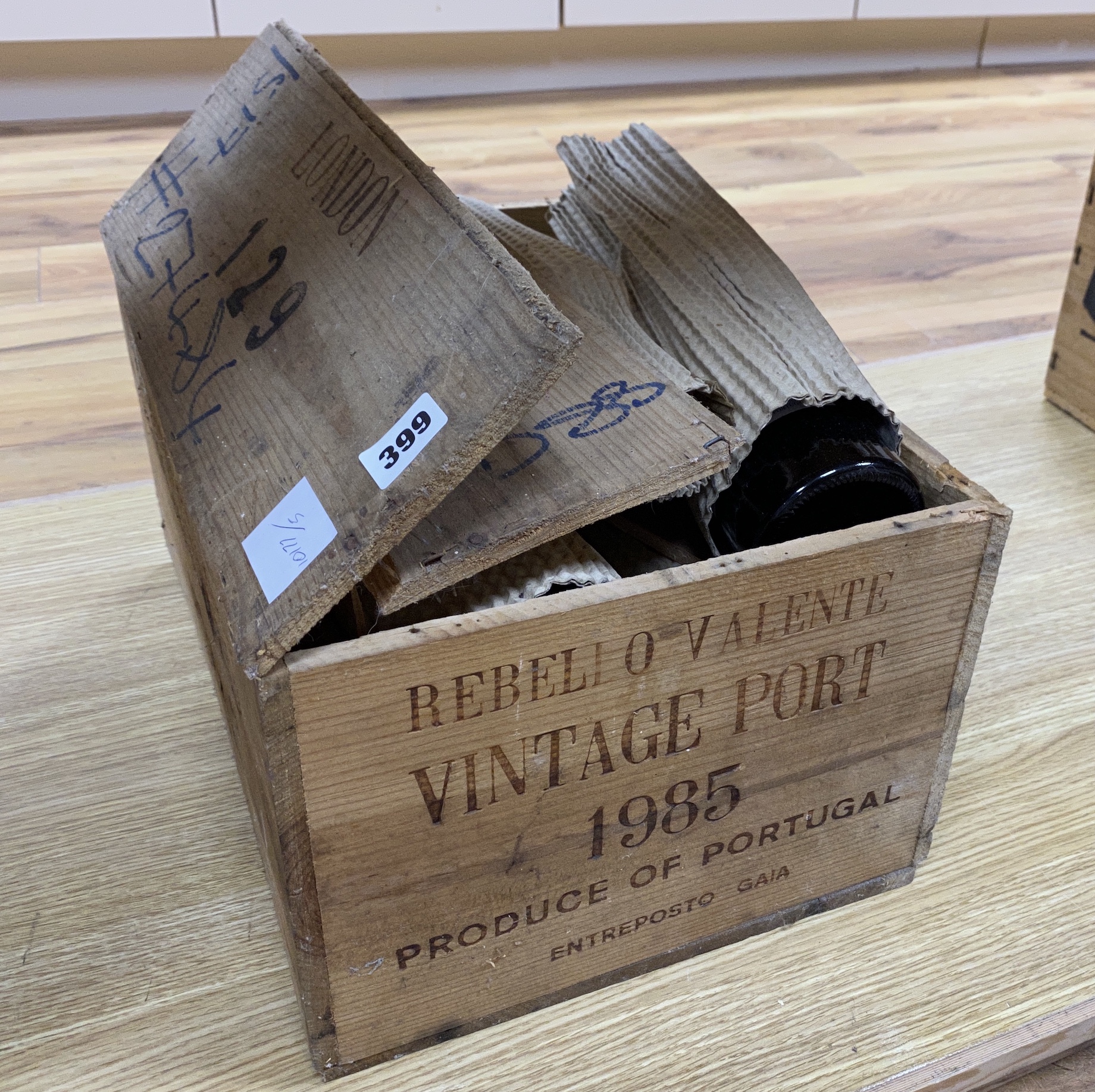 A case of Ten bottles of Robertson’s Rebello Valente vintage Port, 1985.